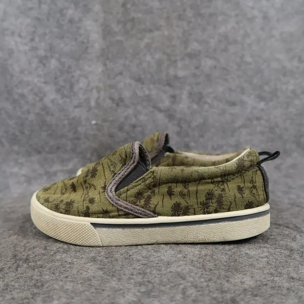 OshKosh B'Gosh Shoes Kids 10 Sneakers Slip On Trainers Fabric Green Toddler Boy